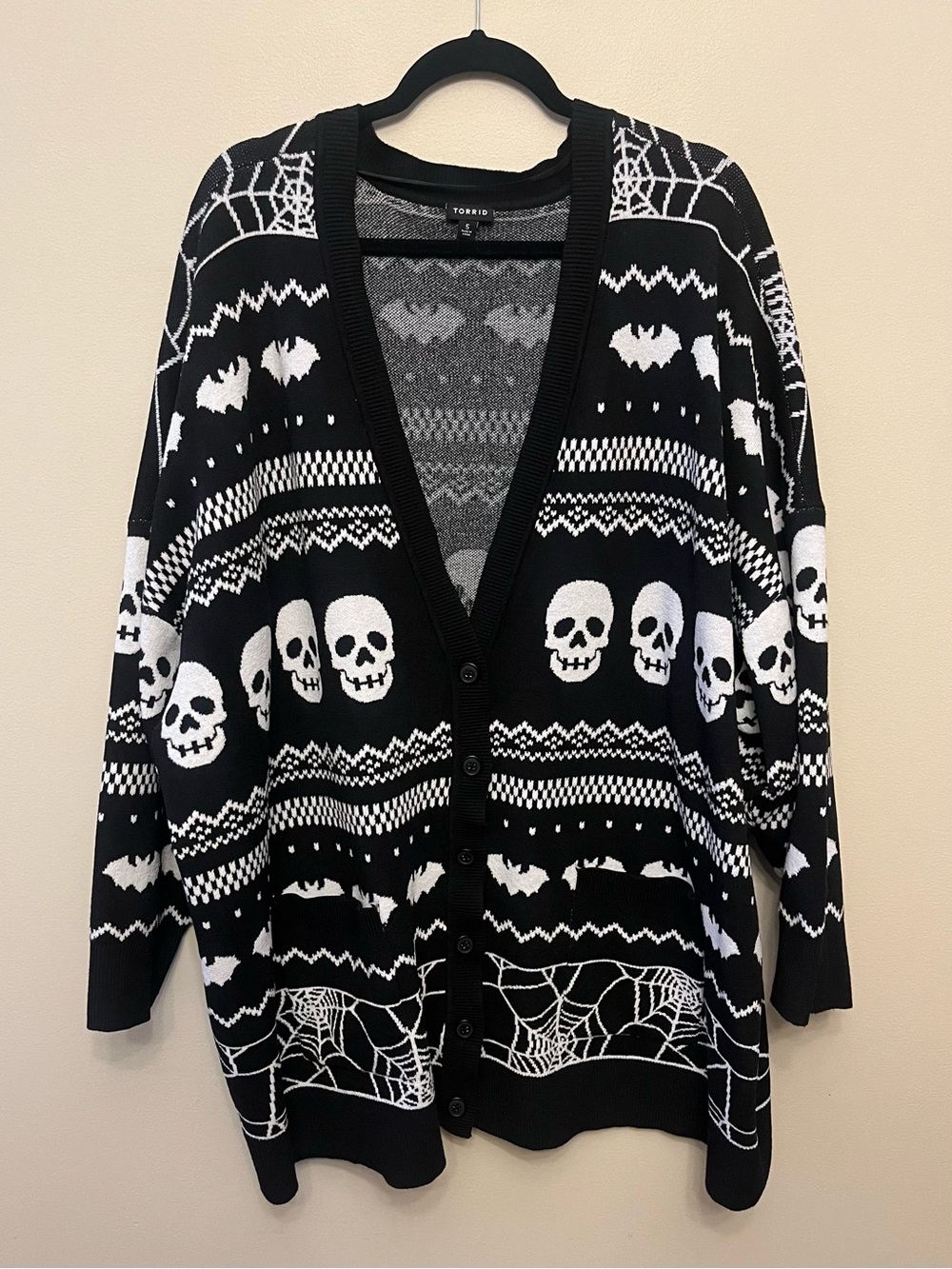 Torrid Luxe Cozy Boyfriend Cardigan Halloween Fairisle Women's Size 5